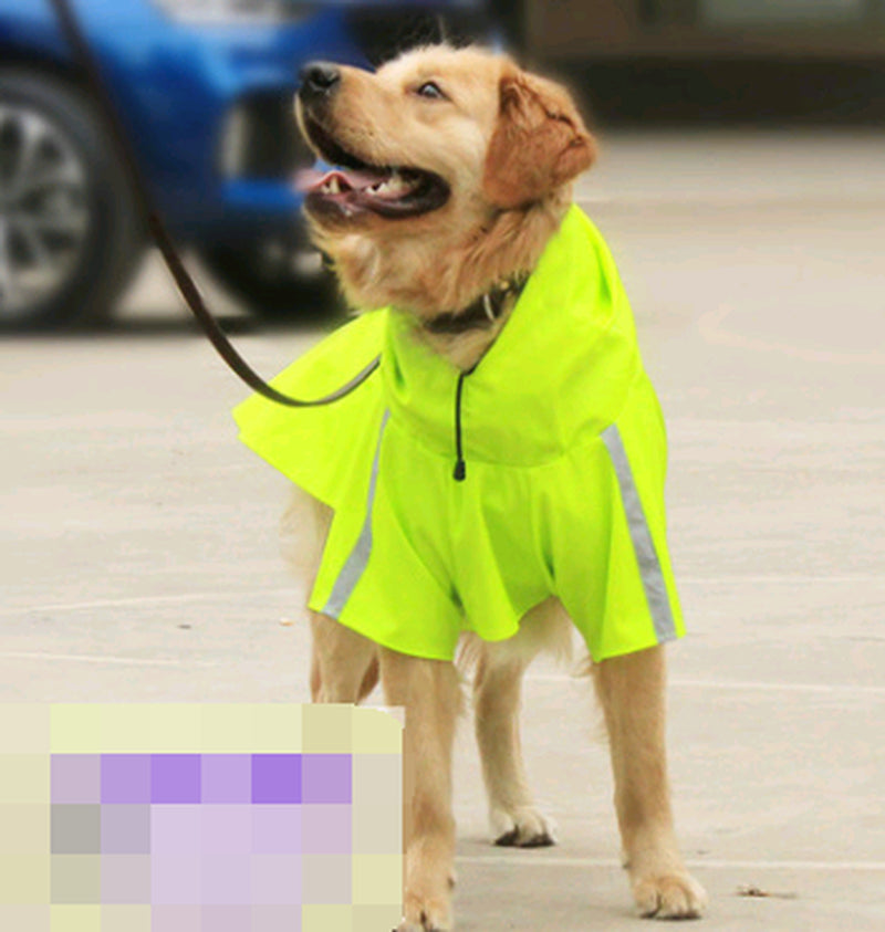 Spring and Summer New Dog Raincoat Waterproof Cape Dog Reflective Raincoat Large Dog Raincoat