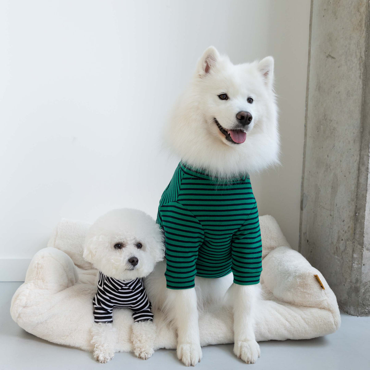Black & White Striped Dog Shirt