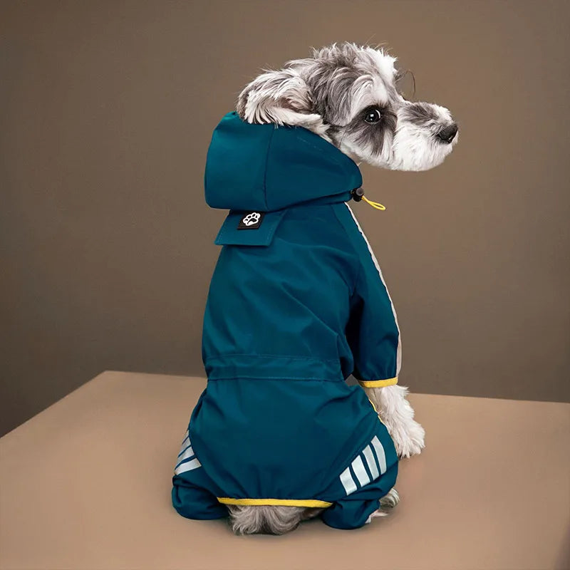 Dog Raincoat Reflective Waterproof Pet Clothes for Maltese Rain Coat Small with Leash Hole Lightweight Waterproof Puppy Clothes