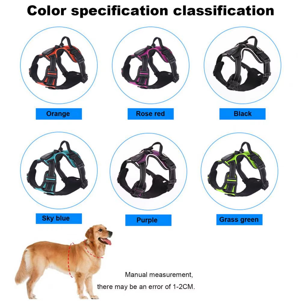 Pet Vest Harness Rechargeable Led Dog Harness for Night Walking Adjustable Glow Vest for Small Medium Dogs Pet Harness No Pull