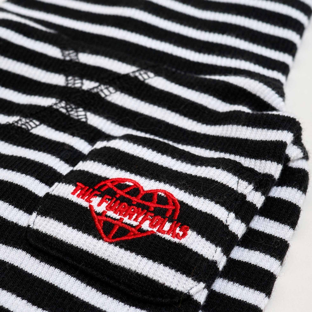 Black & White Striped Dog Shirt