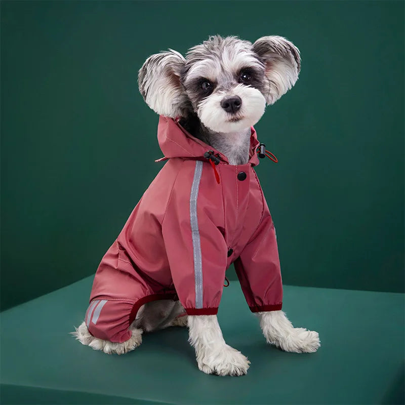 Dog Raincoat Reflective Waterproof Pet Clothes for Maltese Rain Coat Small with Leash Hole Lightweight Waterproof Puppy Clothes