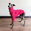 Pink Fashionable Turtleneck Winter Dog Sweater Thick Warm Pet Sweater Handmade Wool Knitted Italian Greyhound Whippet Beagle