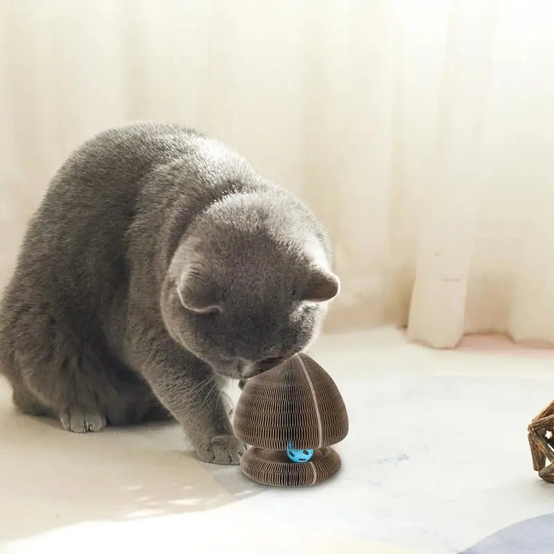 Corrugated Paper Pet Cat Scratcher Pad with Ball Foldable Cat Scratch Organ Board Cat Toy Cat Grinding Claw Kitten Exercise Toy