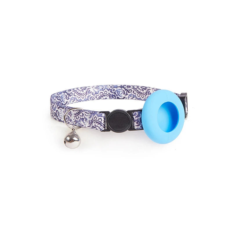 Dog Cat Bell Collar Pet Collar Silicone Airtag Case Pet Collar Protective Sleeve with Bell Convenient Colorful Pet Collar