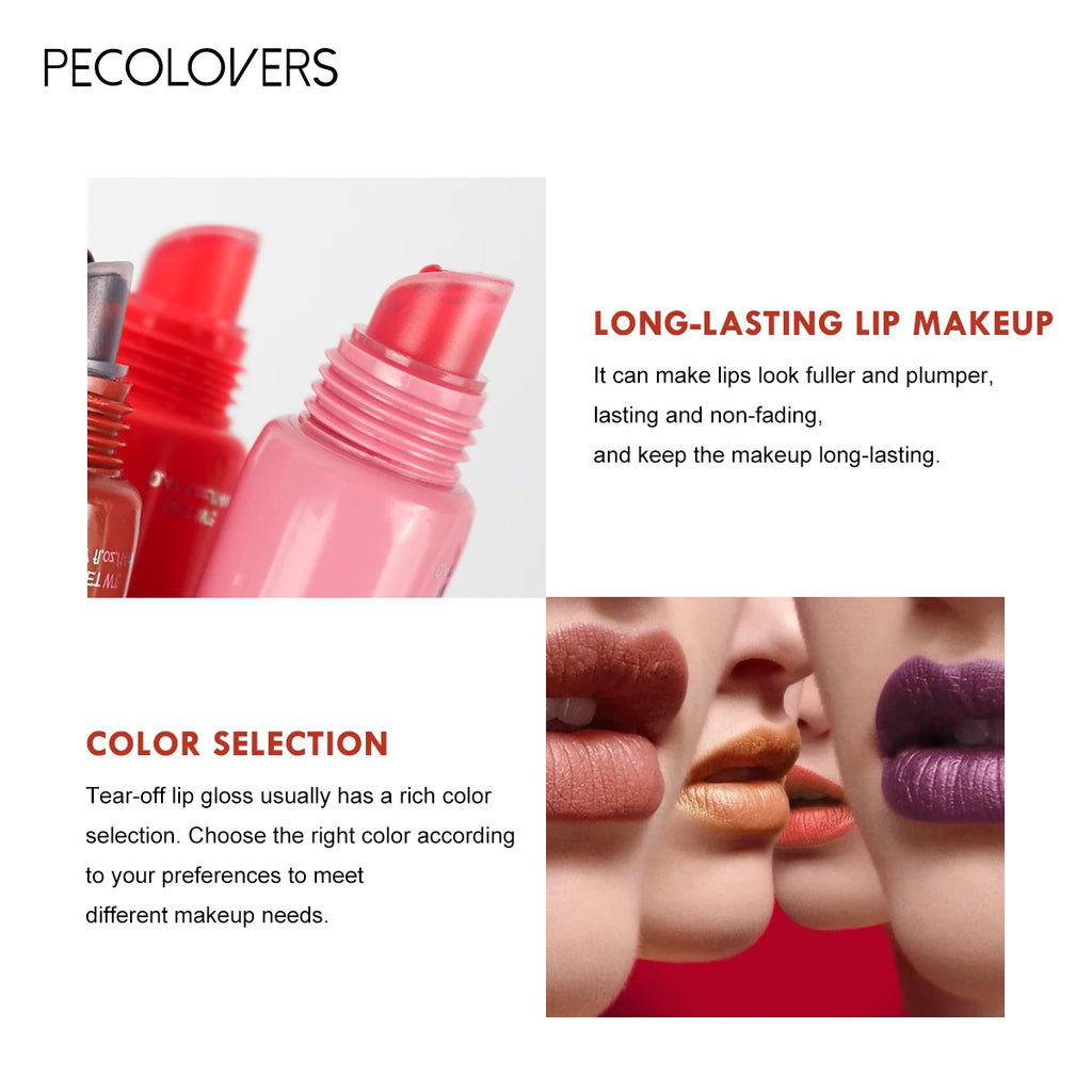Peel-Off Tattoo Multi-Color Lip Gloss Lip Gloss Waterproof Long-Lasting Matte Lip Gloss Red Contour Peel-Off Lip Gloss Cosmetics