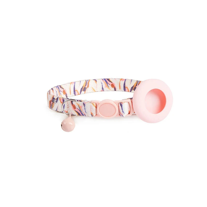 Dog Cat Bell Collar Pet Collar Silicone Airtag Case Pet Collar Protective Sleeve with Bell Convenient Colorful Pet Collar