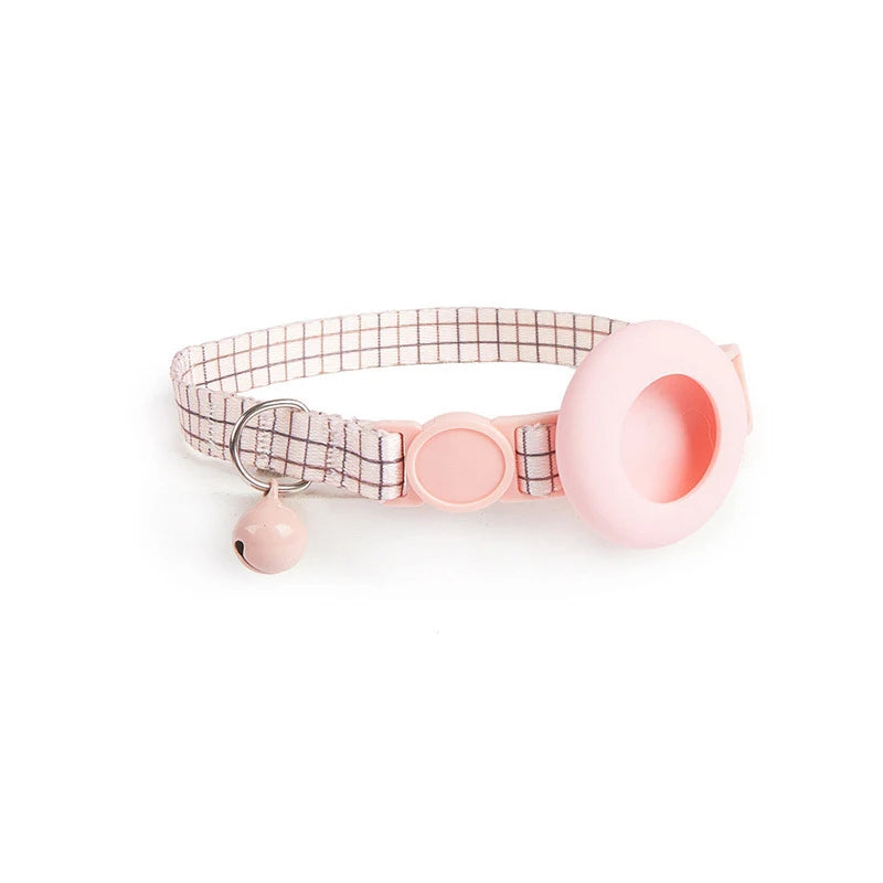 Dog Cat Bell Collar Pet Collar Silicone Airtag Case Pet Collar Protective Sleeve with Bell Convenient Colorful Pet Collar