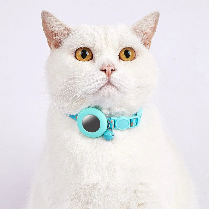 Dog Cat Bell Collar Pet Collar Silicone Airtag Case Pet Collar Protective Sleeve with Bell Convenient Colorful Pet Collar