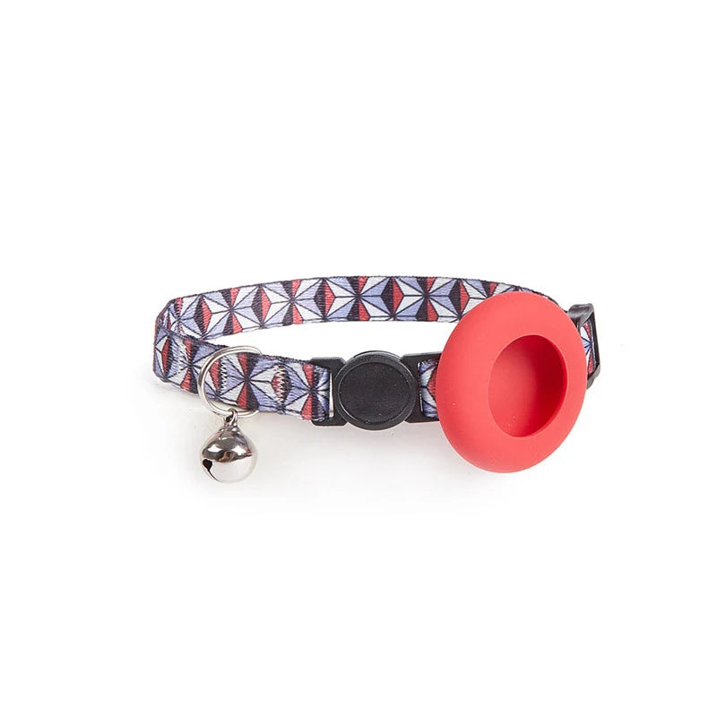 Dog Cat Bell Collar Pet Collar Silicone Airtag Case Pet Collar Protective Sleeve with Bell Convenient Colorful Pet Collar