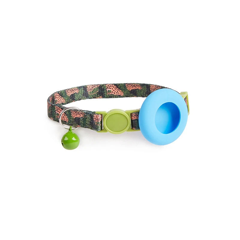 Dog Cat Bell Collar Pet Collar Silicone Airtag Case Pet Collar Protective Sleeve with Bell Convenient Colorful Pet Collar