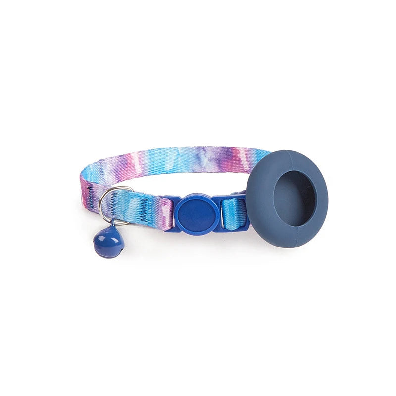 Dog Cat Bell Collar Pet Collar Silicone Airtag Case Pet Collar Protective Sleeve with Bell Convenient Colorful Pet Collar