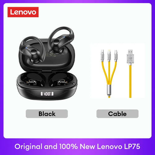Original Lenovo LP75 TWS Bluetooth V5.3 Headphones Wireless LED