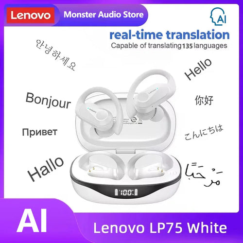 Original Lenovo LP75 TWS Bluetooth V5.3 Headphones Wireless LED