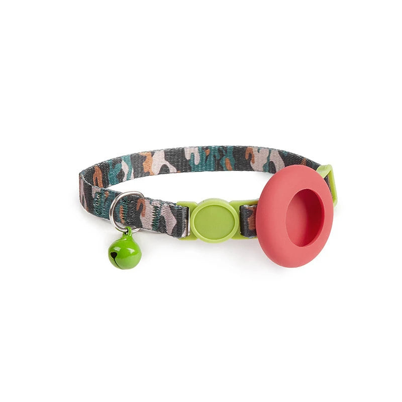 Dog Cat Bell Collar Pet Collar Silicone Airtag Case Pet Collar Protective Sleeve with Bell Convenient Colorful Pet Collar