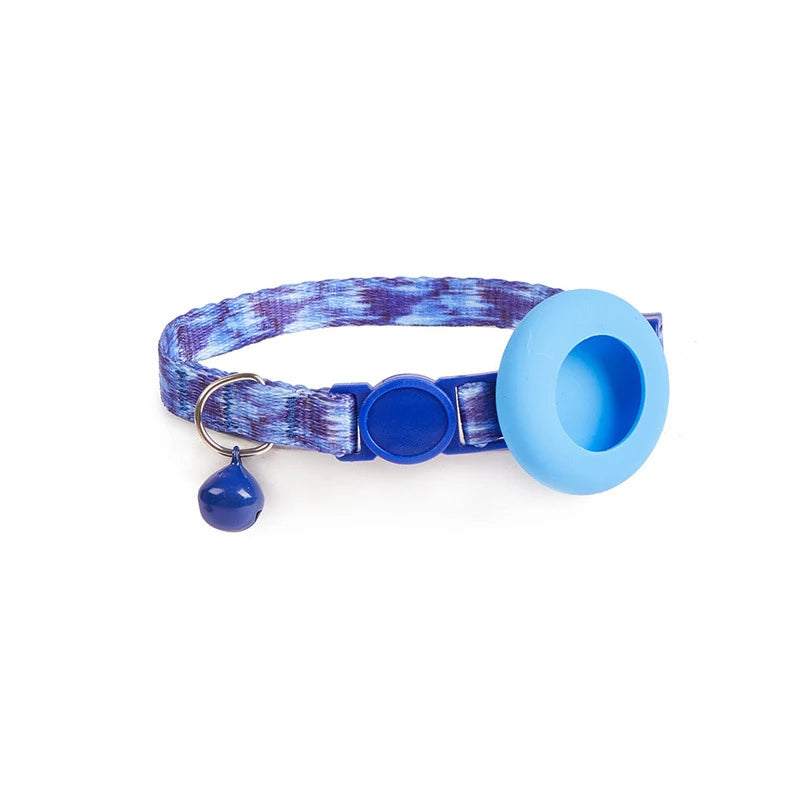 Dog Cat Bell Collar Pet Collar Silicone Airtag Case Pet Collar Protective Sleeve with Bell Convenient Colorful Pet Collar