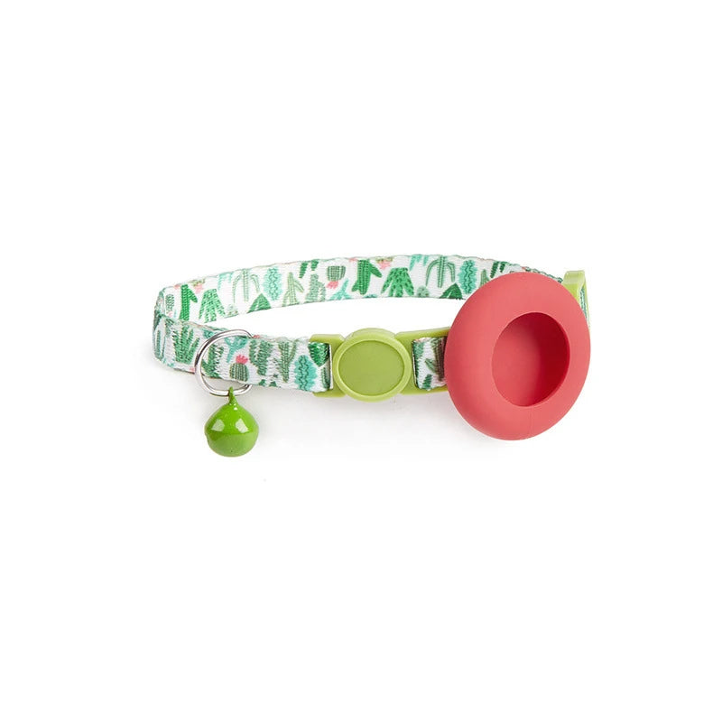 Dog Cat Bell Collar Pet Collar Silicone Airtag Case Pet Collar Protective Sleeve with Bell Convenient Colorful Pet Collar