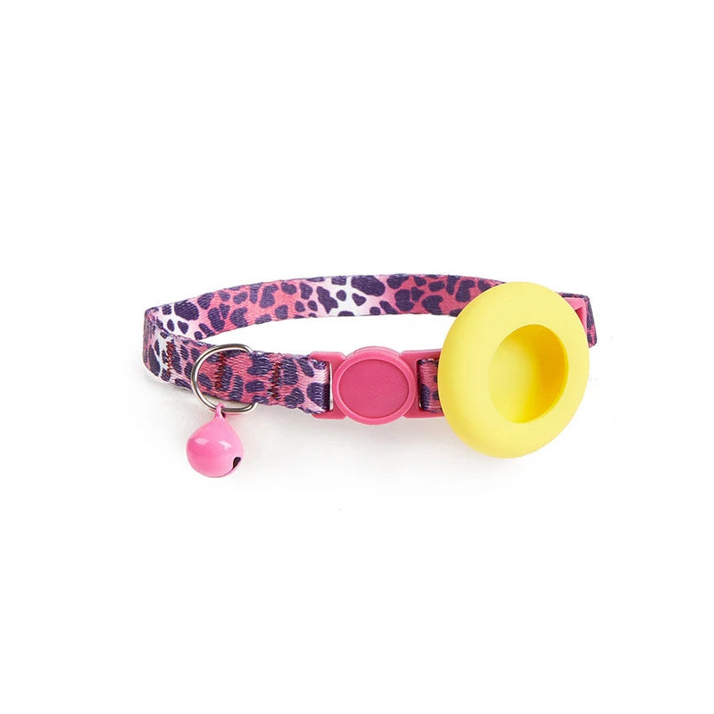 Dog Cat Bell Collar Pet Collar Silicone Airtag Case Pet Collar Protective Sleeve with Bell Convenient Colorful Pet Collar