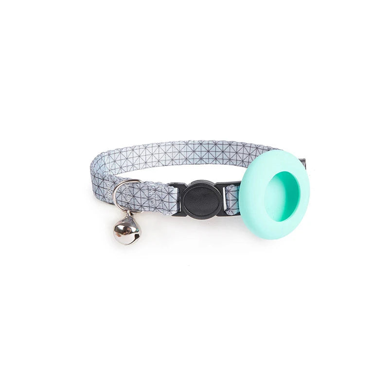 Dog Cat Bell Collar Pet Collar Silicone Airtag Case Pet Collar Protective Sleeve with Bell Convenient Colorful Pet Collar