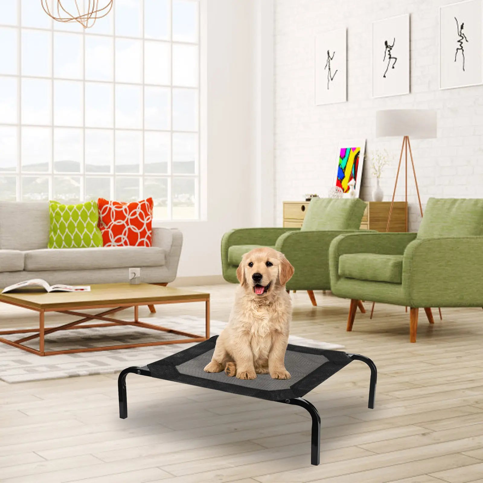 Dog Bed Mesh Cover Elevated Pet Bed Hammock Replacement Breathable Washable Raised Mattress Indoor Outdoor Pet Dog Hammock