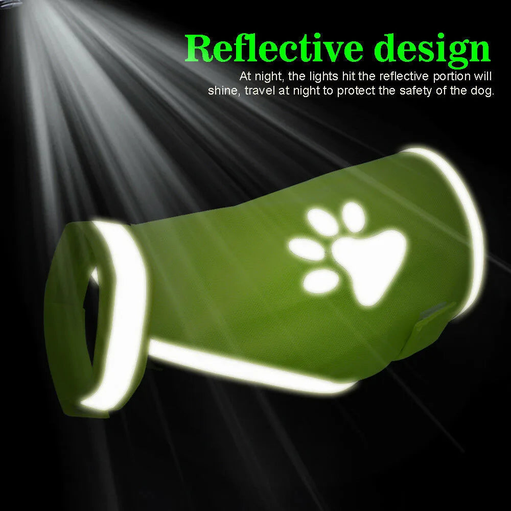 Reflective Dog Safety Vest High Visibility Yellow Fluorescent Dog Clothes Dog Vis Jacket Coat Outdoor Night Safety Pet Supplies