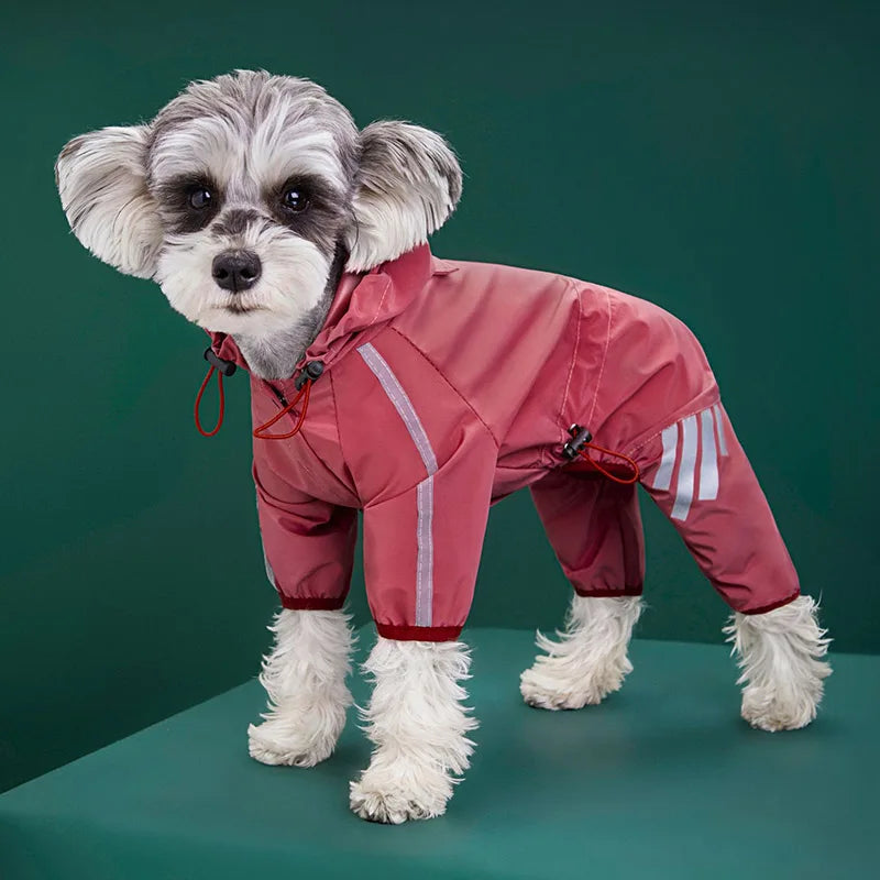 Dog Raincoat Reflective Waterproof Pet Clothes for Maltese Rain Coat Small with Leash Hole Lightweight Waterproof Puppy Clothes