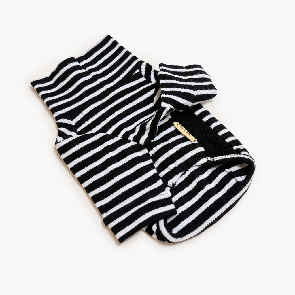 Black & White Striped Dog Shirt