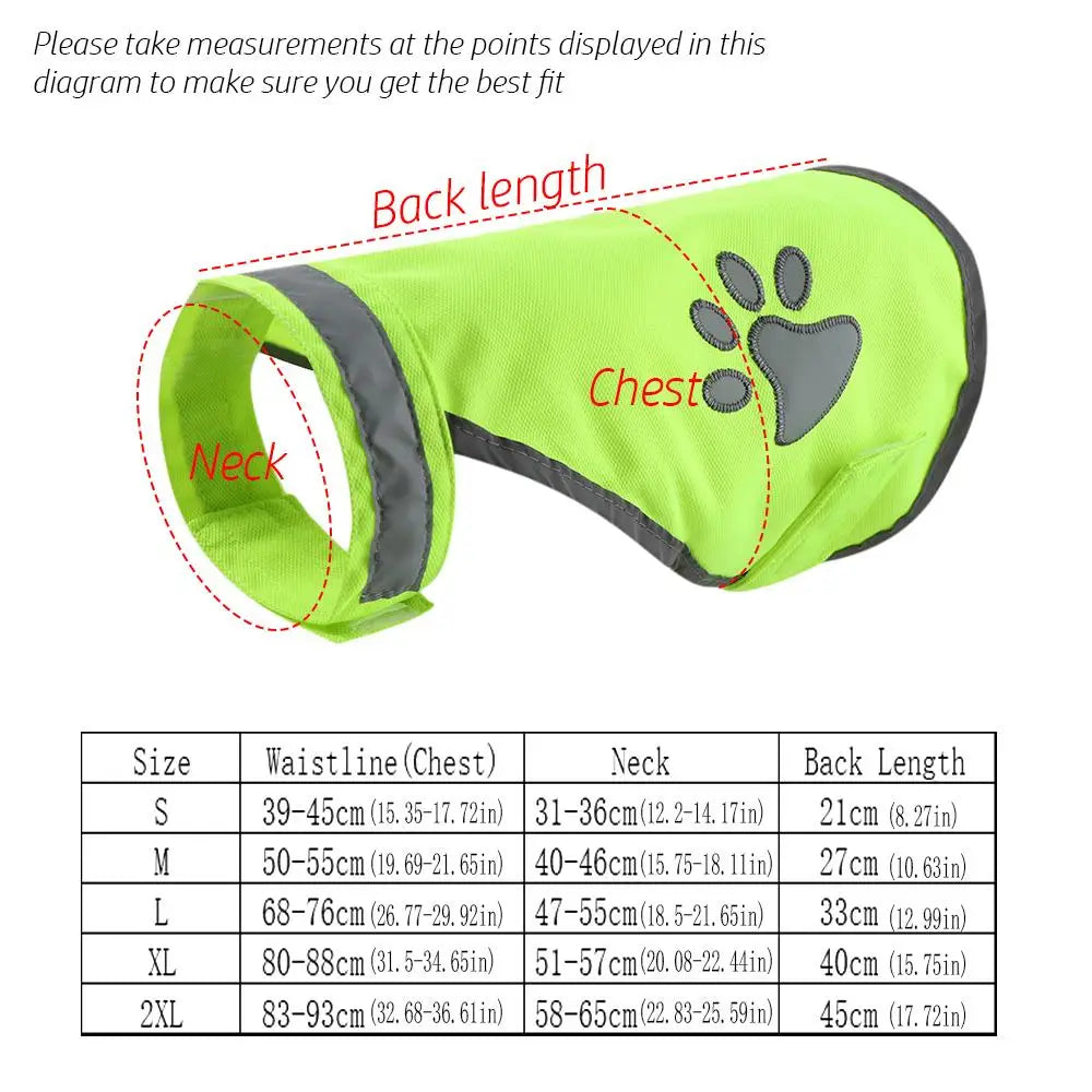 Reflective Dog Safety Vest High Visibility Yellow Fluorescent Dog Clothes Dog Vis Jacket Coat Outdoor Night Safety Pet Supplies